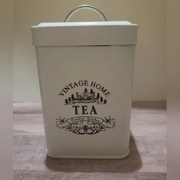 Vintage home tea white tea holder canister - Picture 1 of 9